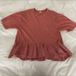 Anthropologie, salmon color t shirt/blouse, size XS